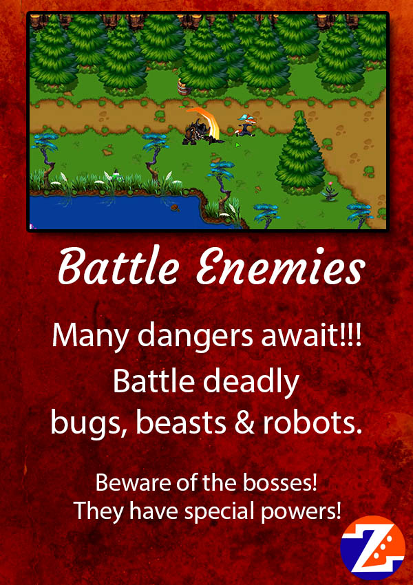 Battle clever enemies and powerful bosses in Jaki's Wacky Adventure action RPG shooter
